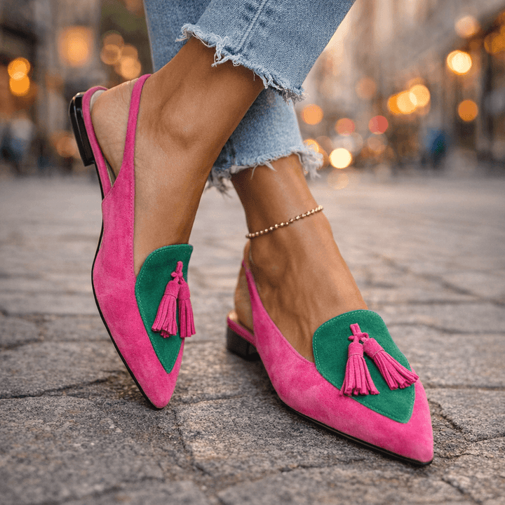 Lorena | Tassel Accent Sling back Sandals