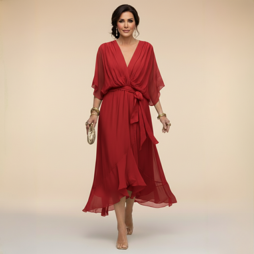 Monica | Flowing V-Neck Midi Dress