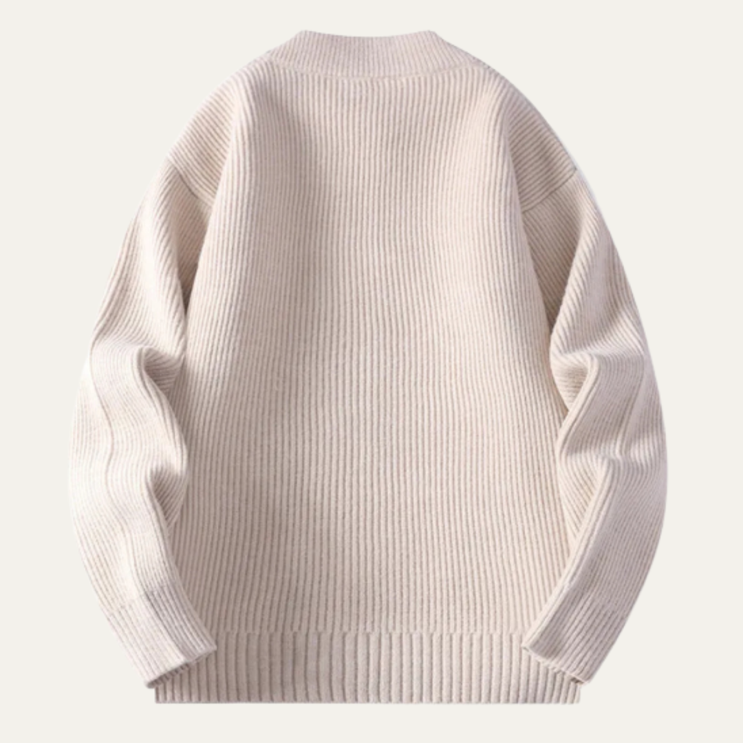 The Montbrook Men’s Stand Collar Casual Rib Knit Zip Cardigan