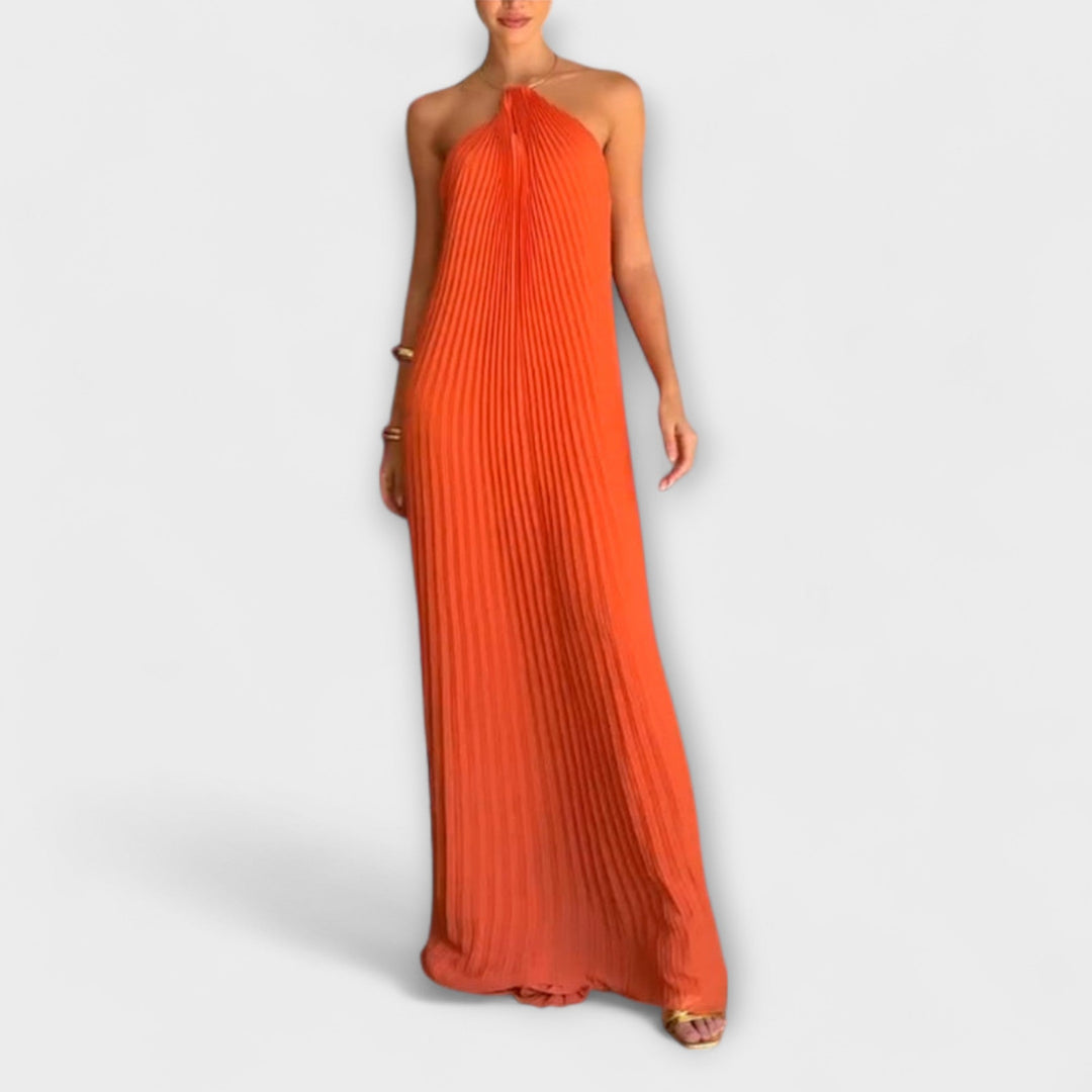 Chic Pleated Neckline Dress for Every Occasion