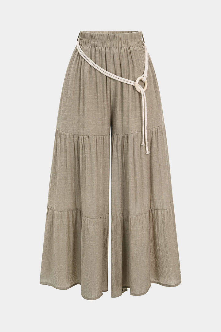 Anna | Ruched High Waist Wide Leg Pants