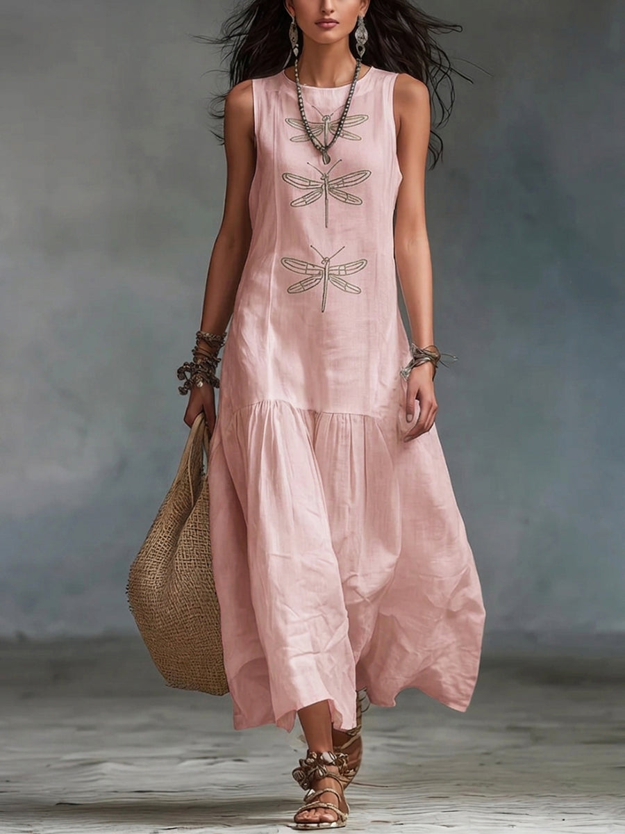 Lavinia | Sleeveless Embroidered Maxi Dress