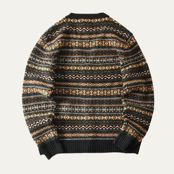 The Monopoli Men’s Nordic Retro Patterned Button Up Cardigan