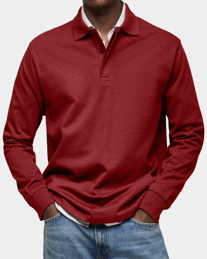Brennan - Premium Knit Long Sleeve Polo