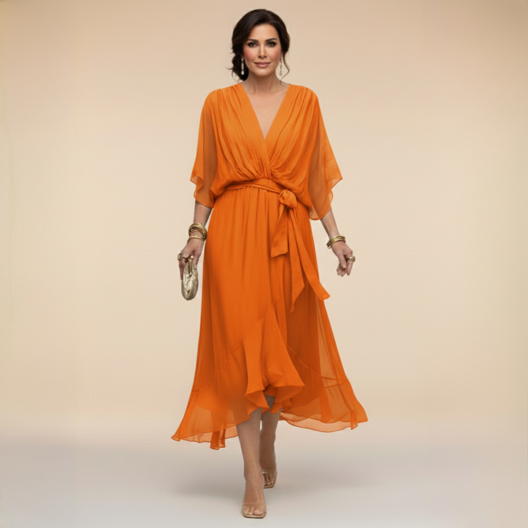 Monica | Flowing V-Neck Midi Dress