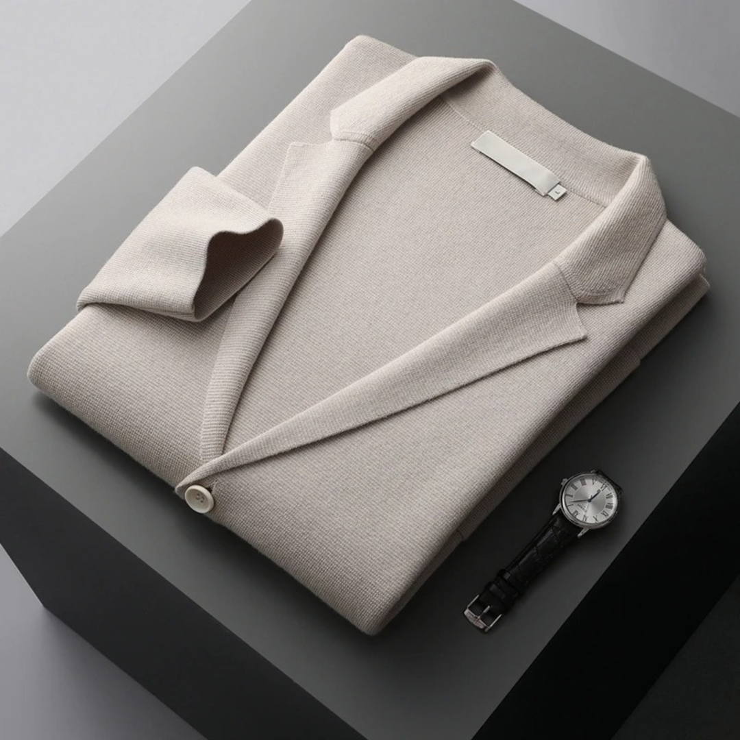 The Salerno Men’s Casual Knit Open Front Blazer Cardigan