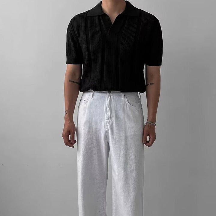 Roger - Classic Knitted Polo Shirt