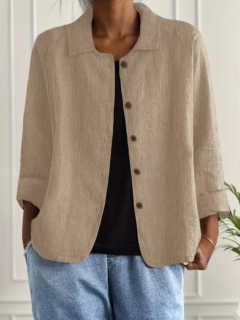 Iris | Relaxed Button-Front Layering Top