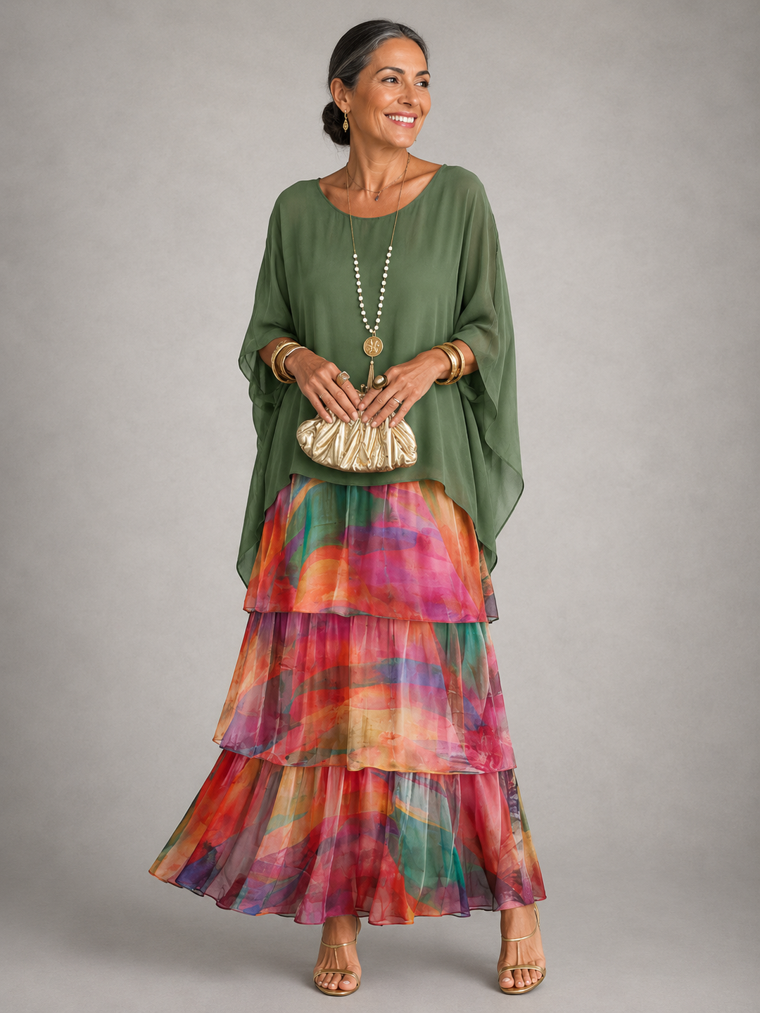 Yasmine | Tiered Flowing Maxi Dress
