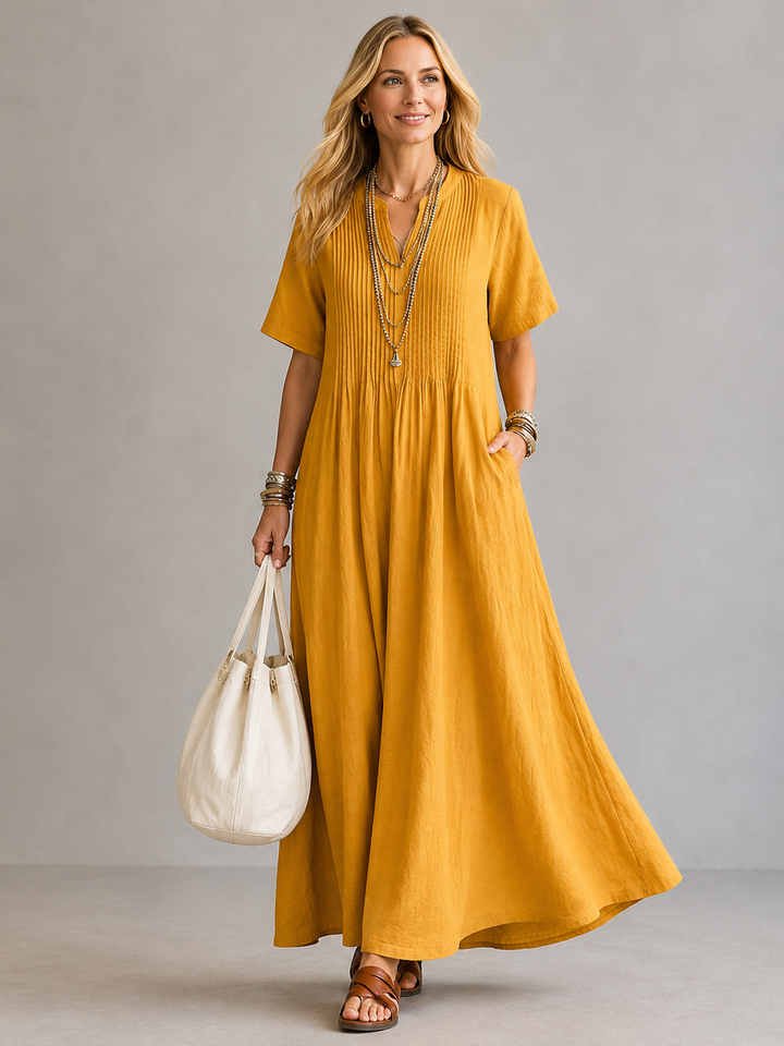 Zara | Flowing Pleated Maxi Dress