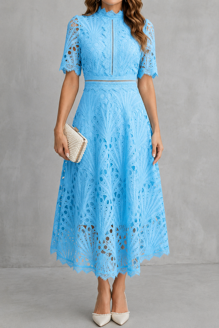 Lace | Floral Embroidered Midi Dress