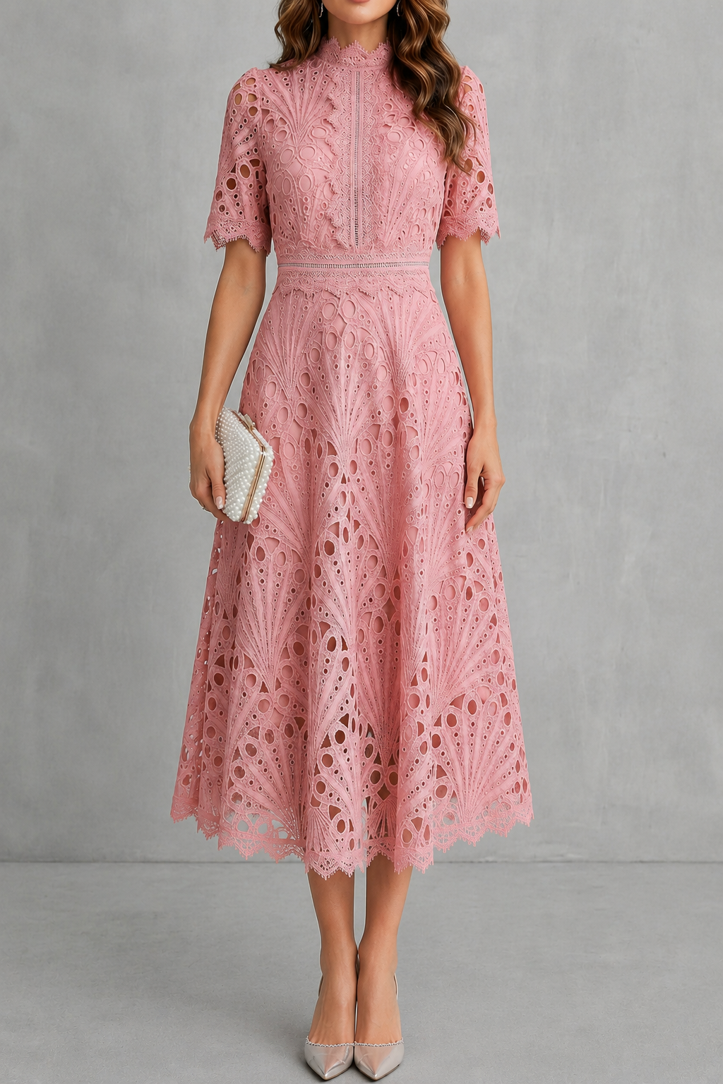 Lace | Floral Embroidered Midi Dress