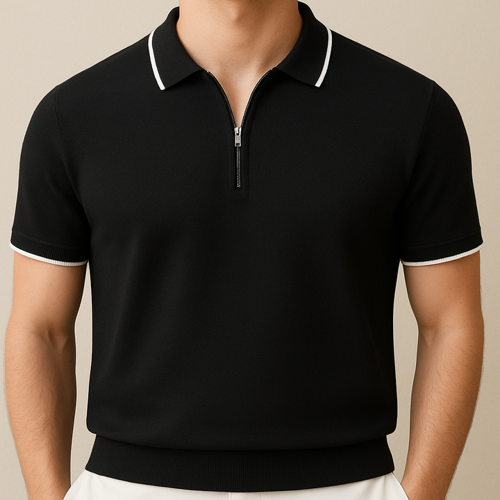Ryan - Knitted Zipper Polo Shirt
