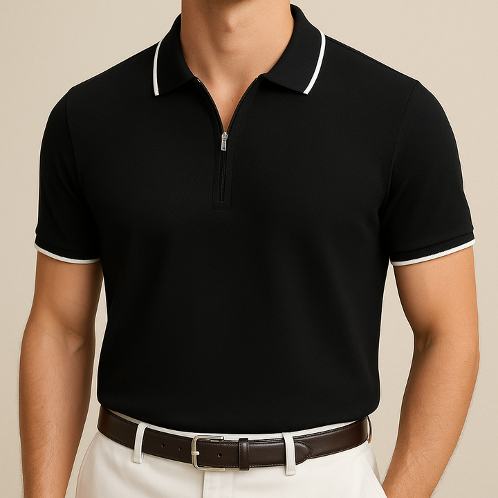 Ryan - Knitted Zipper Polo Shirt