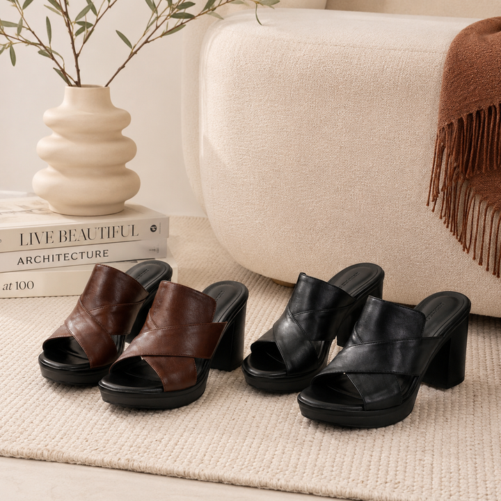 Darcy | Block Heel Slide Sandals