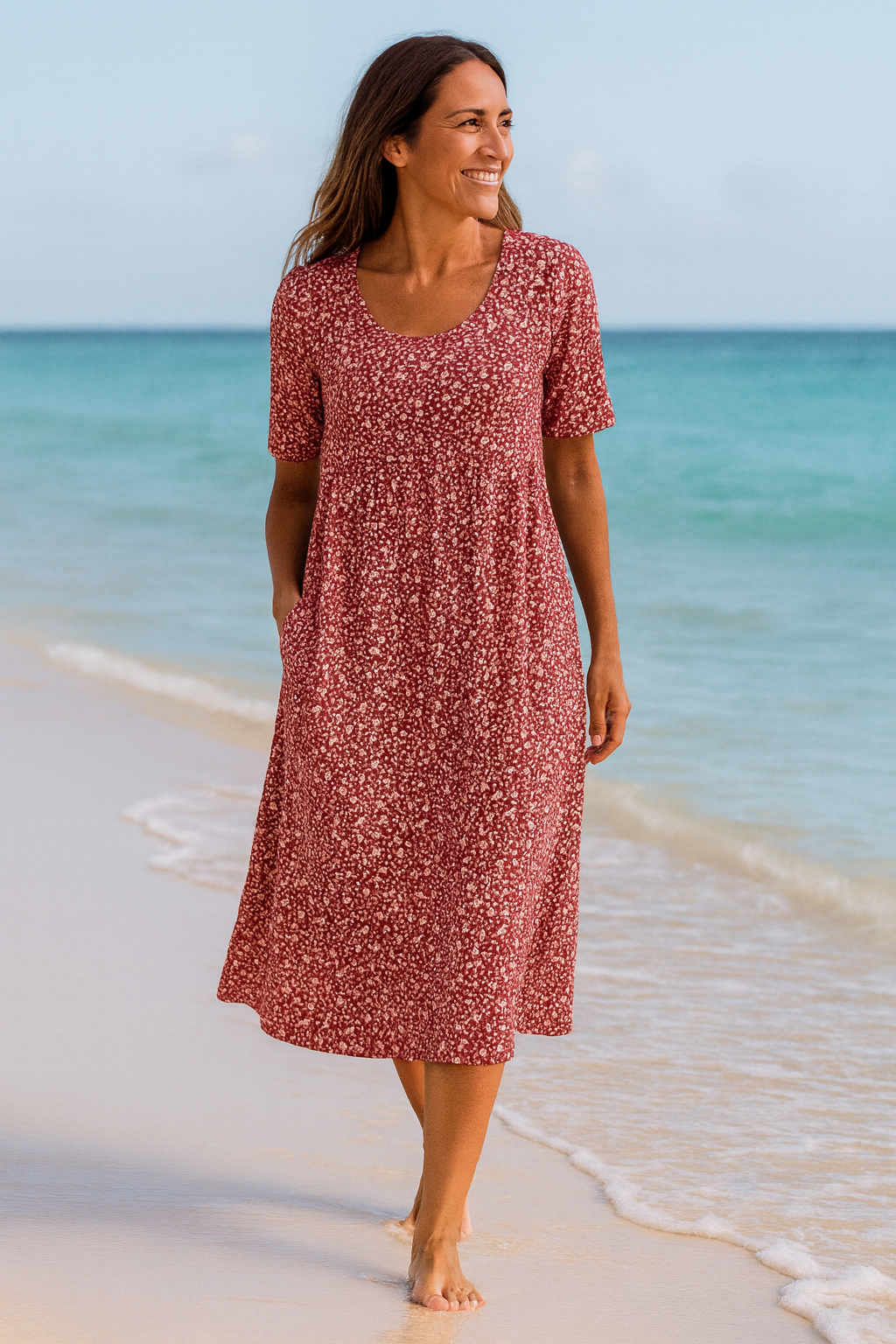 Leanne | Floral Print Midi Dress