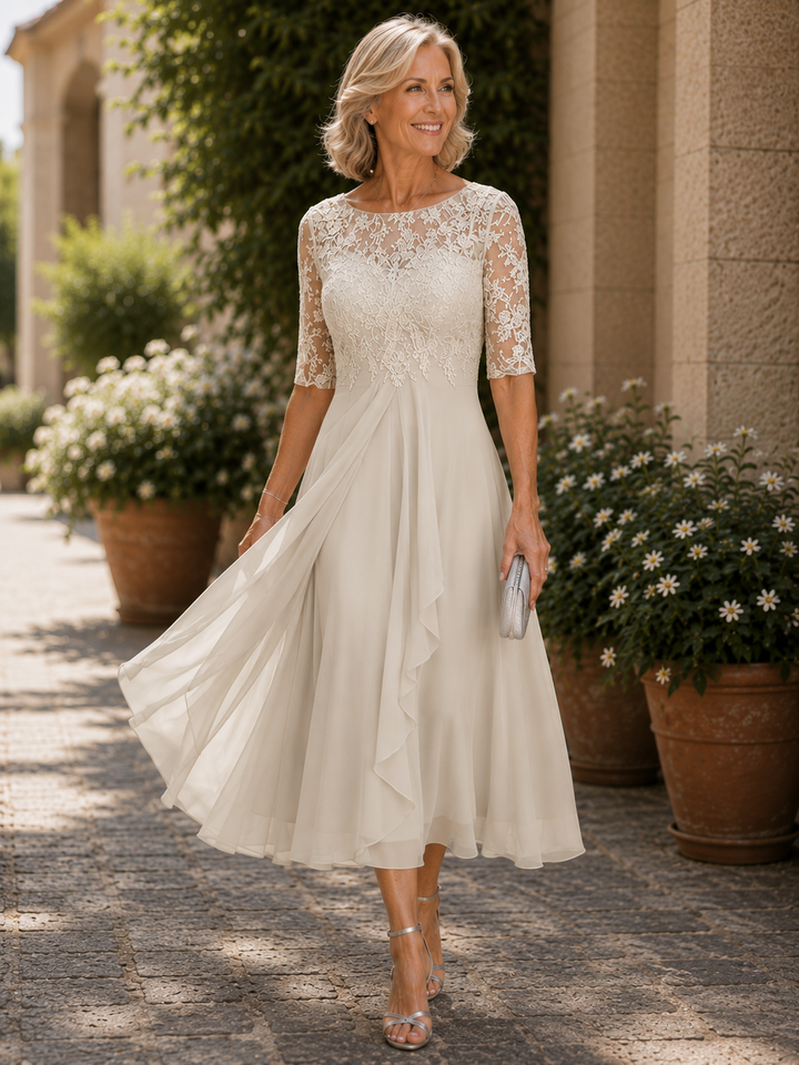 Rhonda | Lace Detail Midi Dress