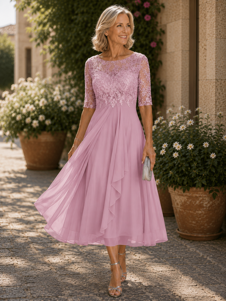 Rhonda | Lace Detail Midi Dress