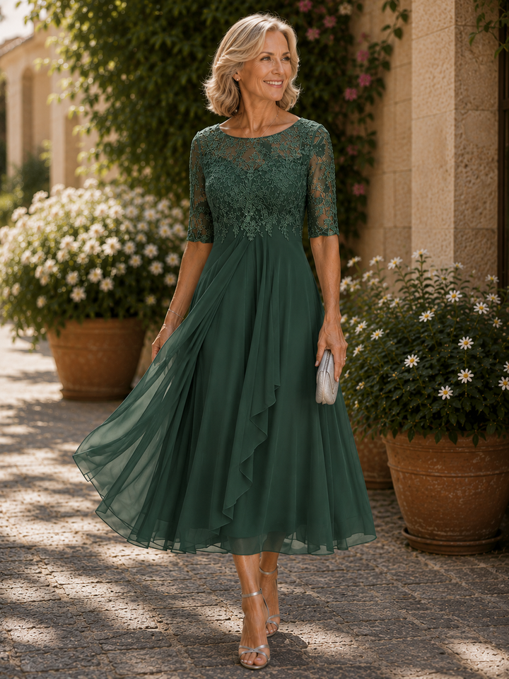 Rhonda | Lace Detail Midi Dress