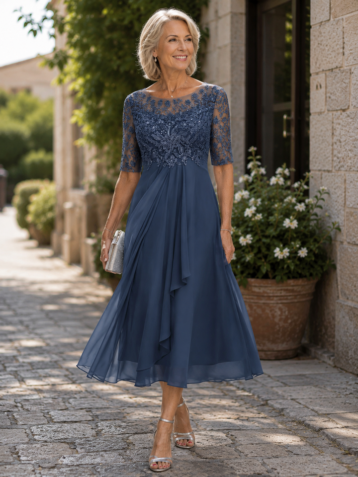 Rhonda | Lace Detail Midi Dress