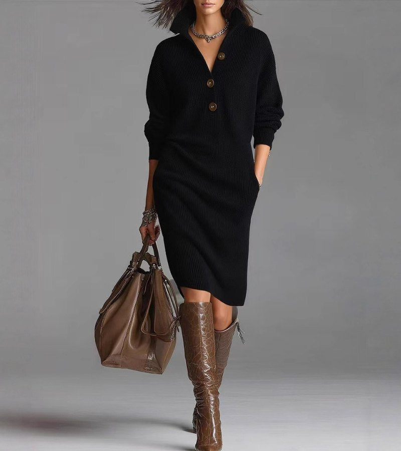 Evelyn | Collared Midi Shirt Dress