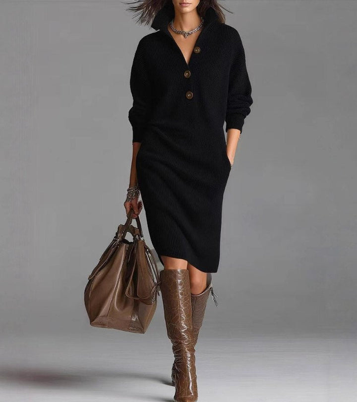 Evelyn | Collared Midi Shirt Dress