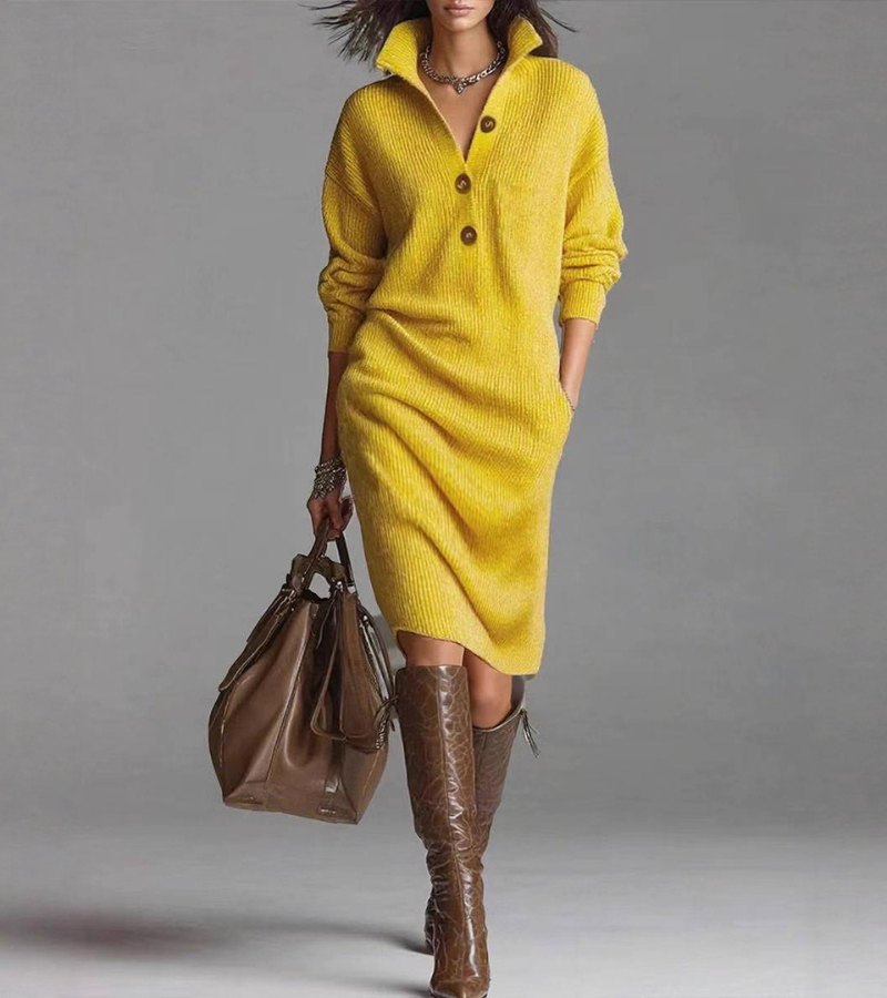 Evelyn | Collared Midi Shirt Dress
