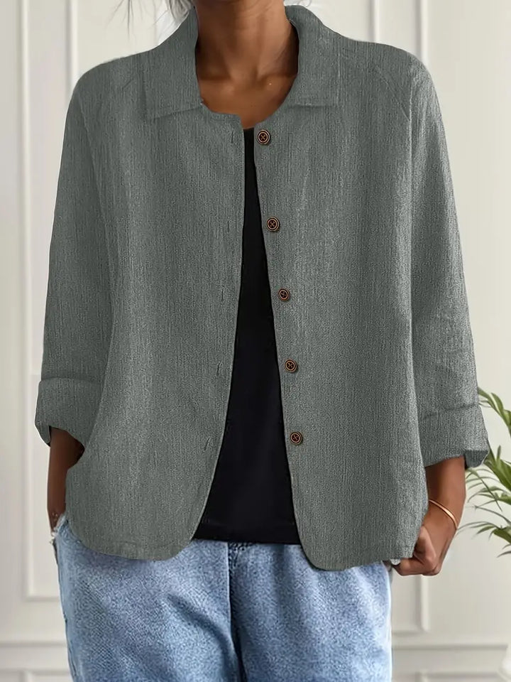 Iris | Relaxed Button-Front Layering Top