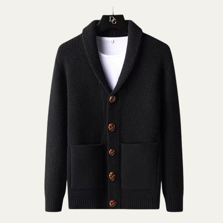 The Agrigento Men’s Button Up Knitted Shawl Collar Cardigan