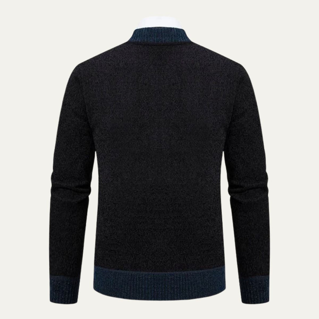 The Levanzo Men’s Contrast Embroidered Knit Bomber Cardigan