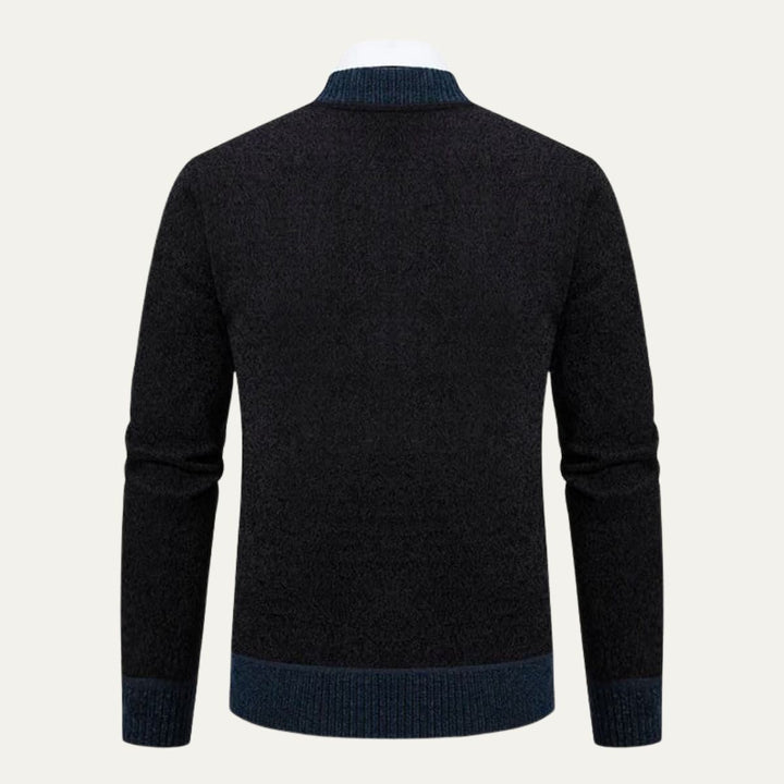 The Levanzo Men’s Contrast Embroidered Knit Bomber Cardigan