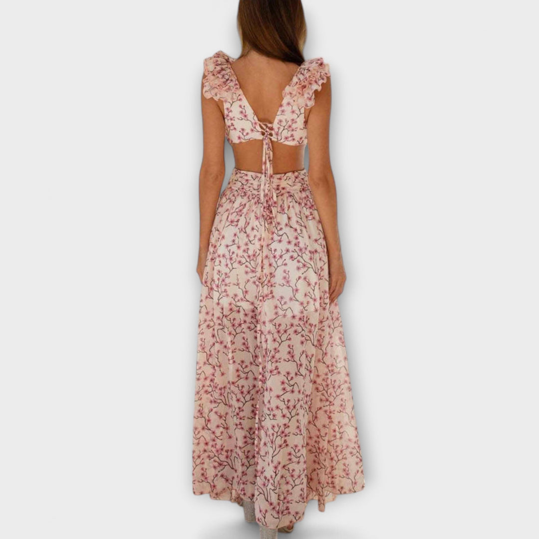 Elin - Chic Maxi Dress with Ruffled Hem for Any Occasion