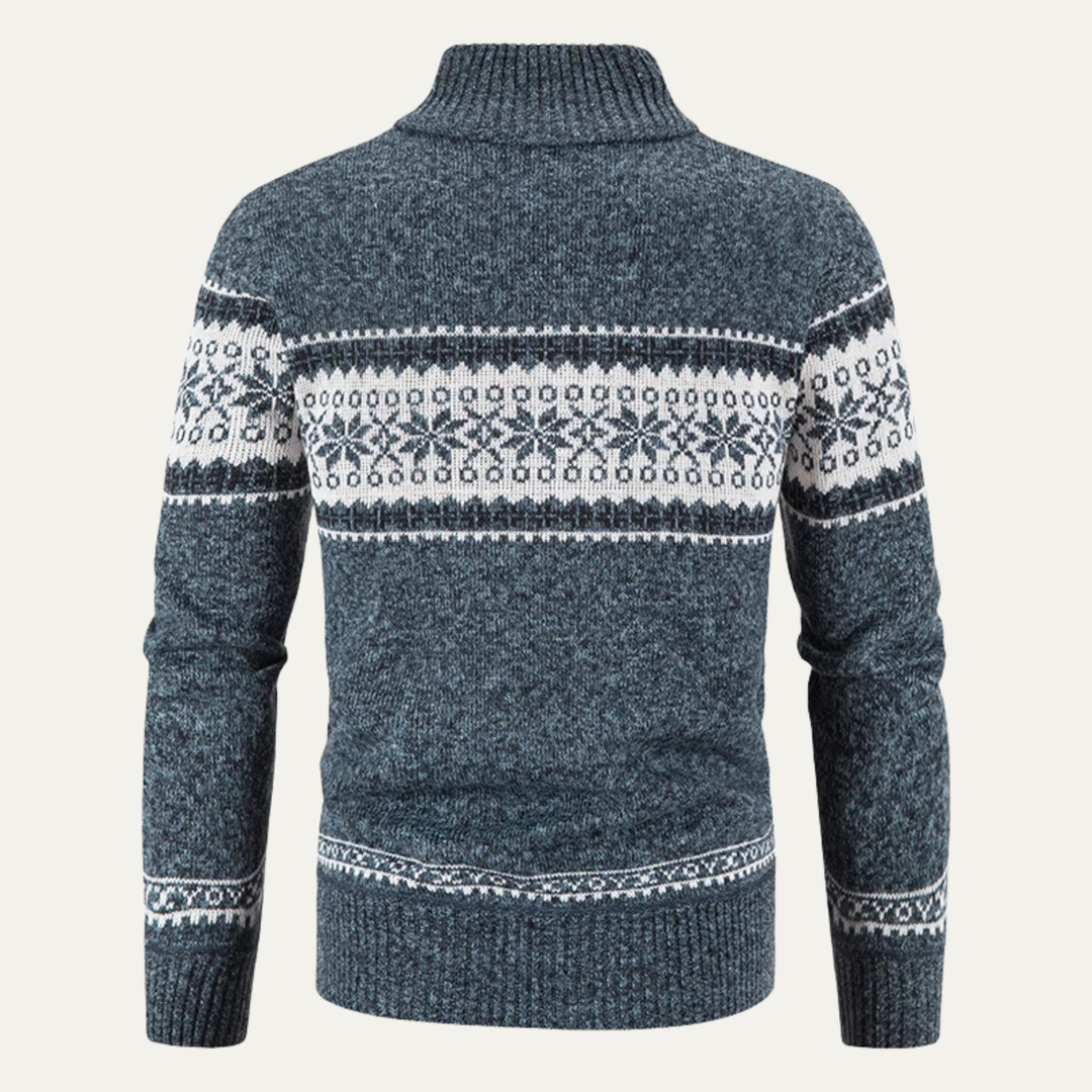 The Taranto Men’s Warm Knitted Wool Blend Zip Cardigan