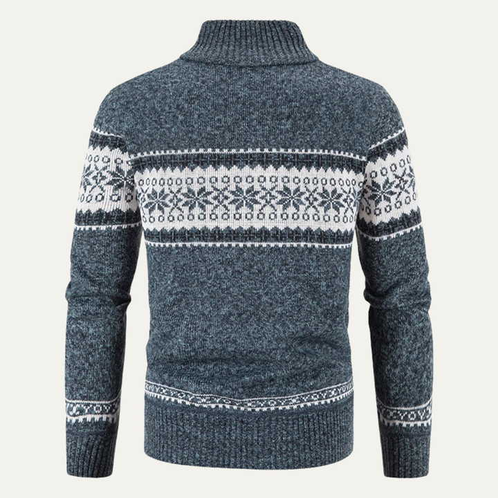 The Taranto Men’s Warm Knitted Wool Blend Zip Cardigan