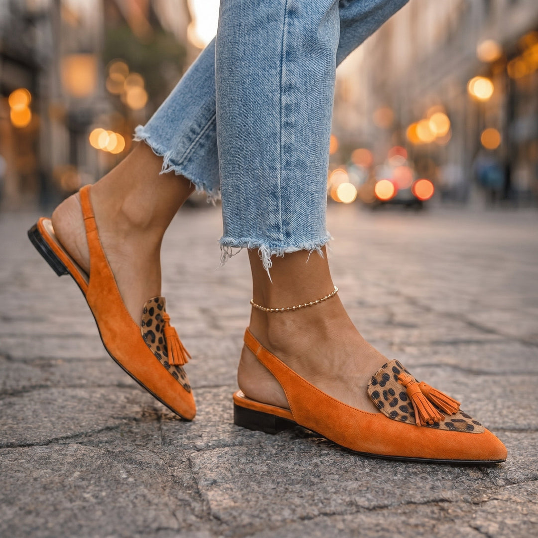 Lorena | Tassel Accent Sling back Sandals