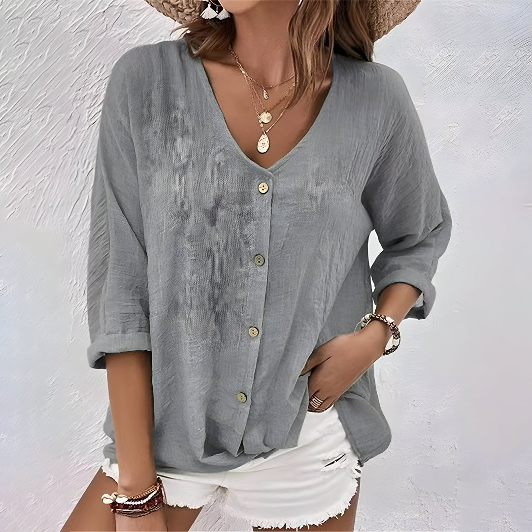 Isabella | Relaxed Button-Front Blouse