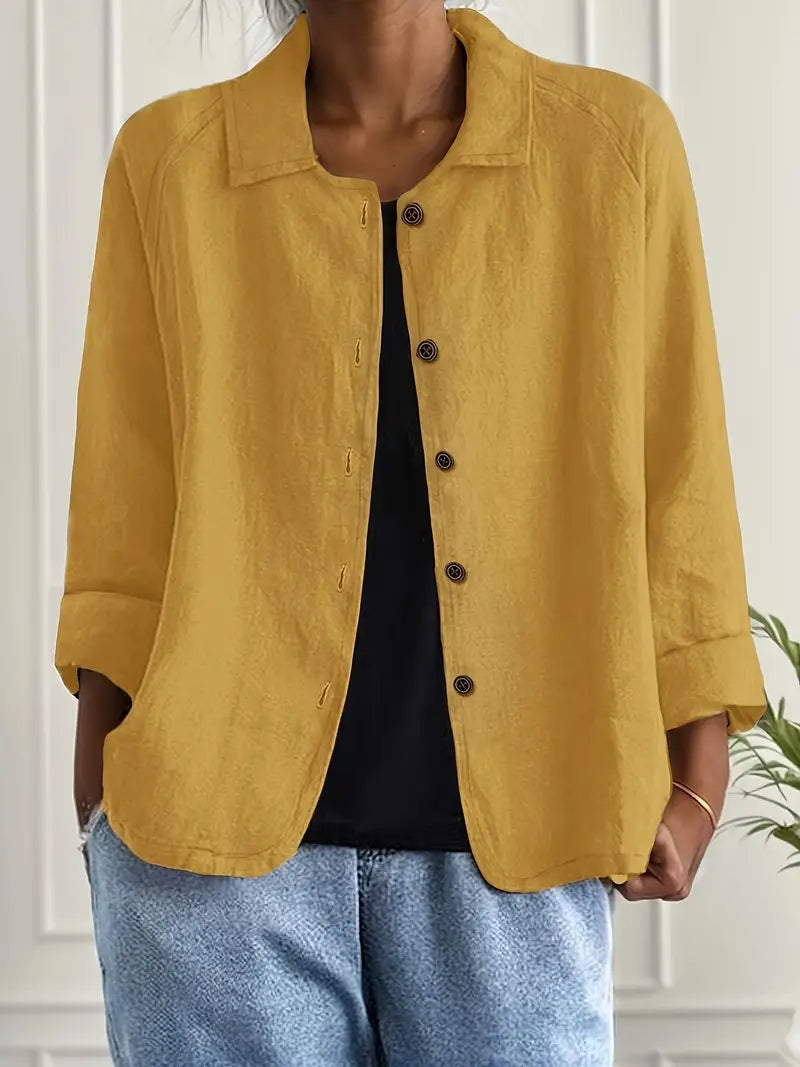 Iris | Relaxed Button-Front Layering Top