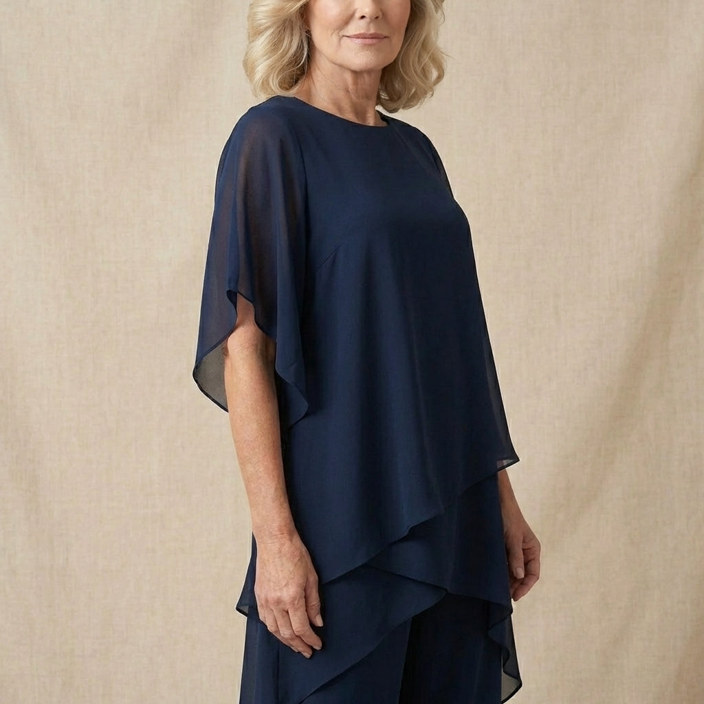 Claire | Draped Two-Piece Palazzo Set