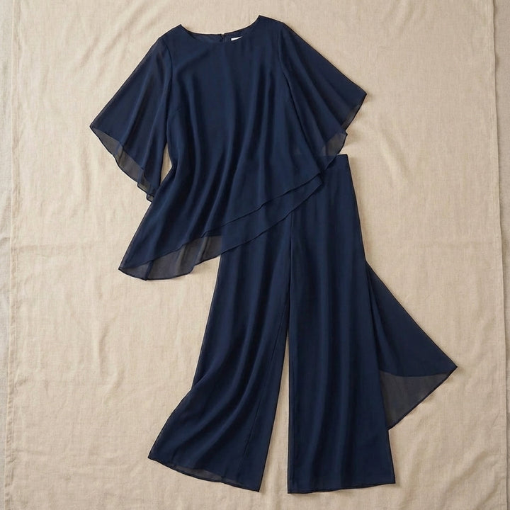 Claire | Draped Two-Piece Palazzo Set