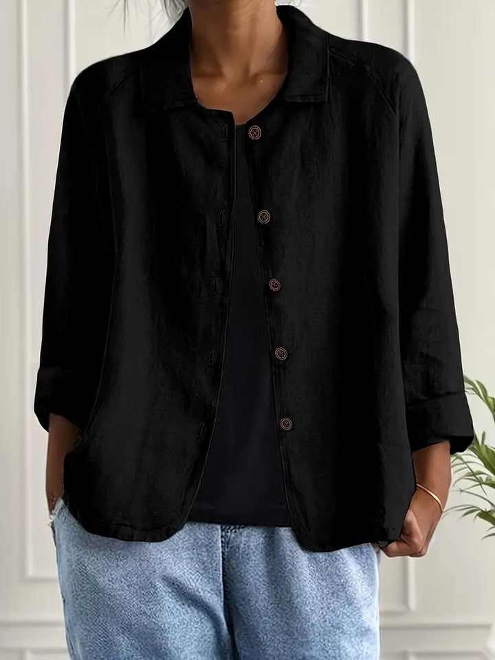 Iris | Relaxed Button-Front Layering Top