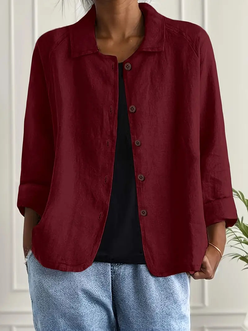 Iris | Relaxed Button-Front Layering Top