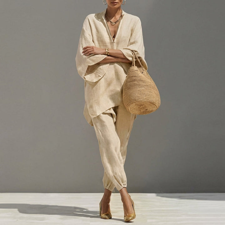 Phoebe | Relaxed V-Neck Two-Piece Set