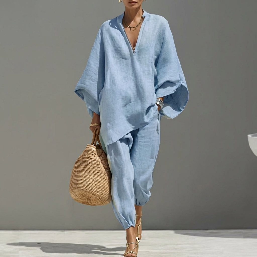 Phoebe | Relaxed V-Neck Two-Piece Set