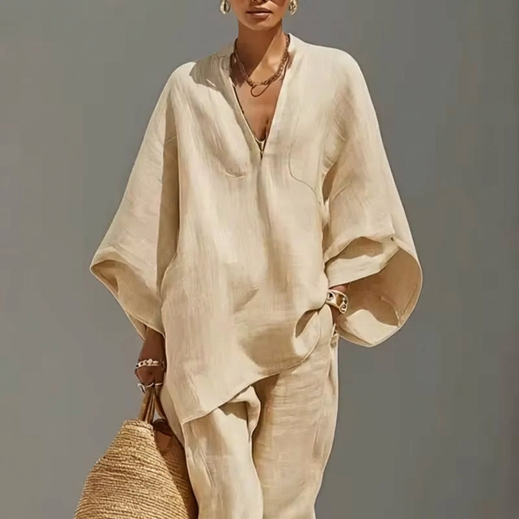 Phoebe | Relaxed V-Neck Two-Piece Set