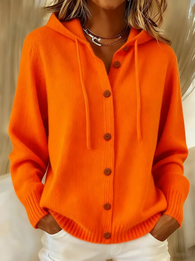 Lorayne | Button Front Hooded Cardigan
