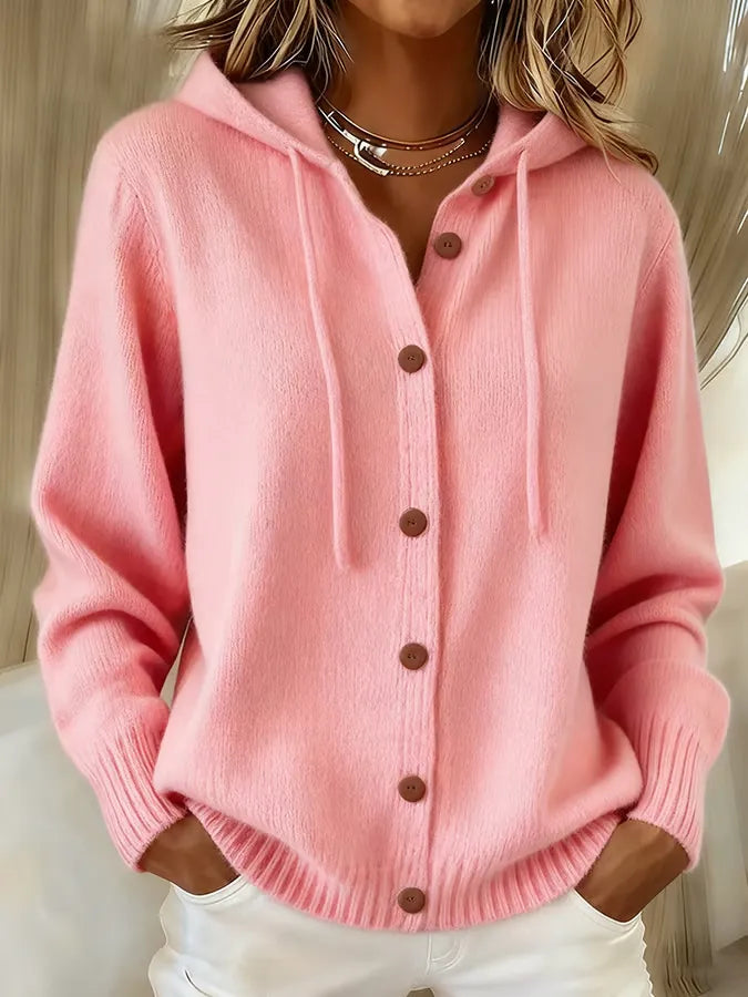 Lorayne | Button Front Hooded Cardigan