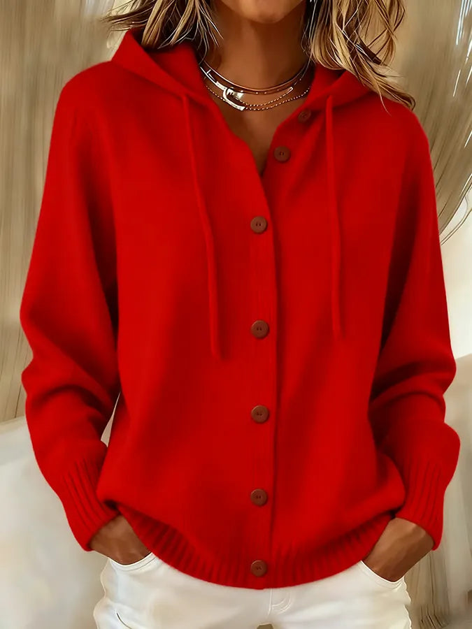 Lorayne | Button Front Hooded Cardigan