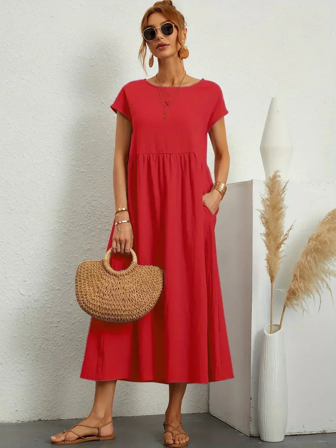 Gabriela™ | Timeless elegance fluid midi dress