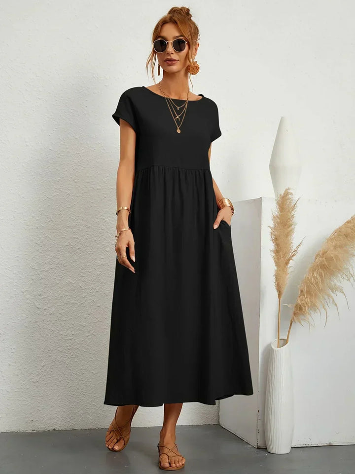 Gabriela™ | Timeless elegance fluid midi dress