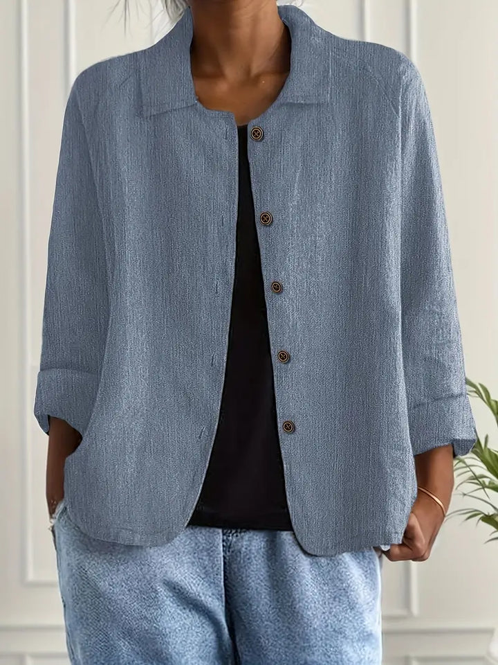 Iris | Relaxed Button-Front Layering Top